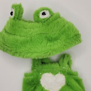 17cm Doll Green Frog Plush Hat and Outfit
